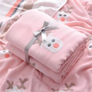 Original Organic Cotton Baby Blanket (Light Pink) 1